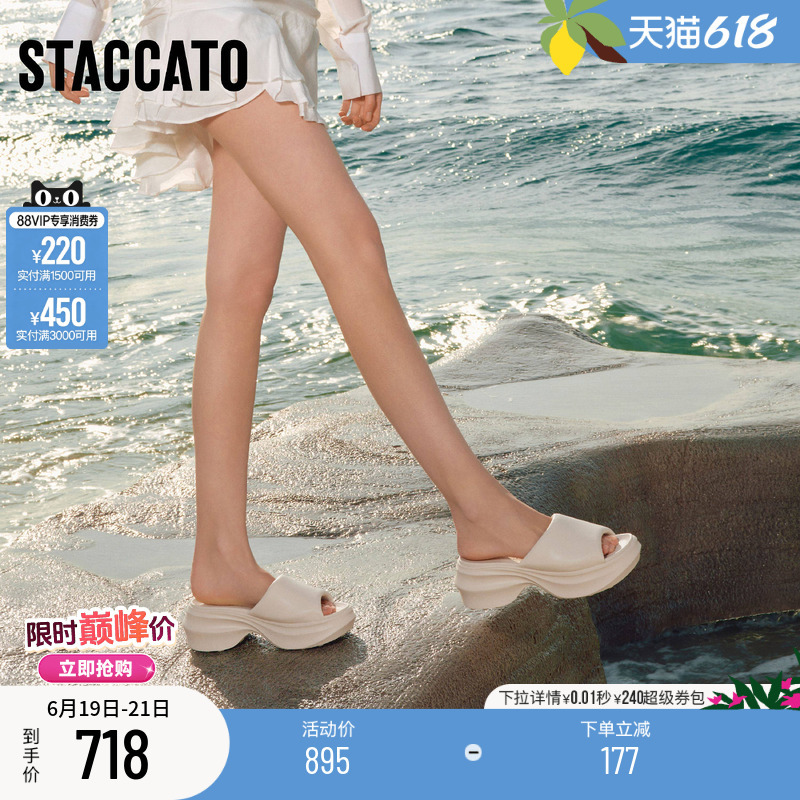 Scatto New Model Snowflake Casual Slippers Thick-Soled Height-Increasing Outdoor Sandals for Women Ee503Bt5