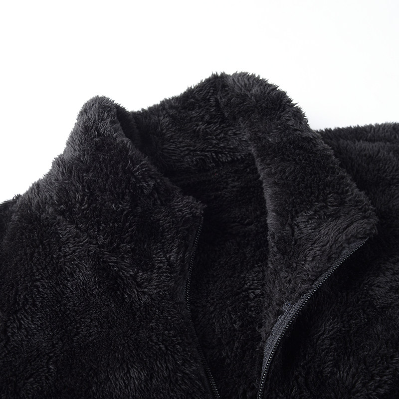 Coral Suede Grabbing Suede Jacket Masculine Flannel Thickened DOUBLE FACE SUEDE LONG PLUSH AUTUMN WINTER LOOSE LARGE SIZE SWEATSHIRT MALE JERSEY JACKET