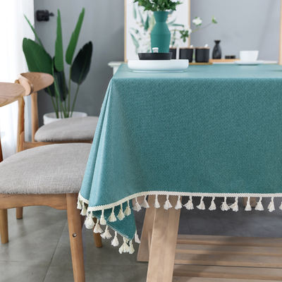 The tablecloth is waterproof, oil-proof, no-wash and heat-resistant. It is a simple Nordic Chinese-style cotton and linen table fabric. It is a rectangular coffee table fabric for home use
