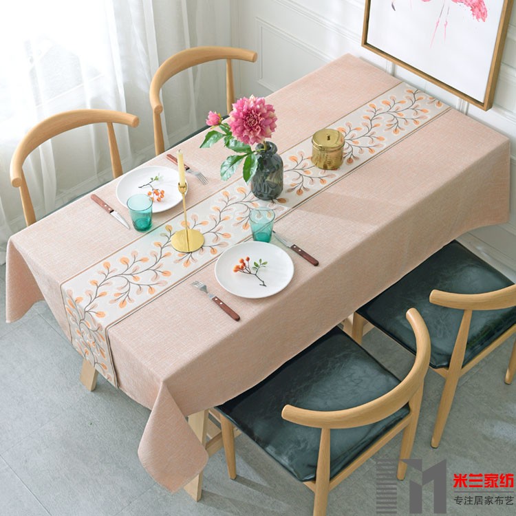 Bắc Âu cotton và khăn trải bàn khăn trải bàn đặt bàn cà phê dải ngang vải dày nghệ thuật thanh lịch nhỏ tươi bàn vải tùy chỉnh khăn trải bàn tròn tiệc cưới