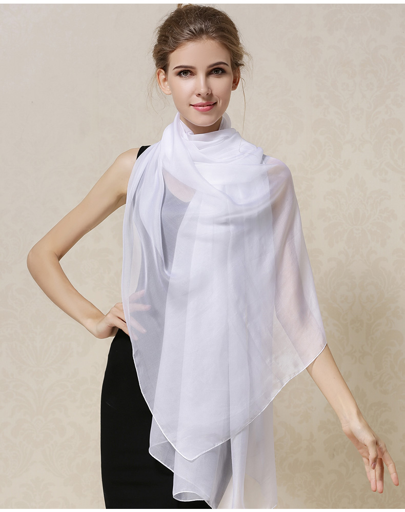 Women's Simple Style Solid Color Silk Silk Scarf Shawl display picture 40