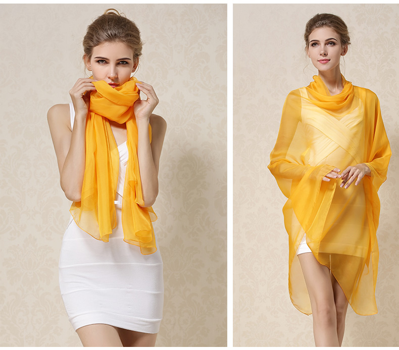 Women's Simple Style Solid Color Silk Silk Scarf Shawl display picture 28