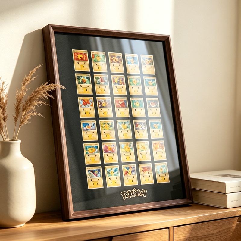Pokémon 30Th Anniversary Card Solid Wood Frame Collection Card Framing Wall Display