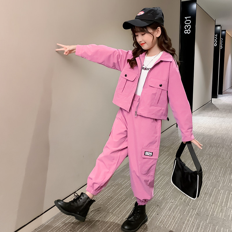 Girls' workwear suits spring 2022 new trendy children's fashion two-piece suits for big children in spring and autumn baby children's clothing