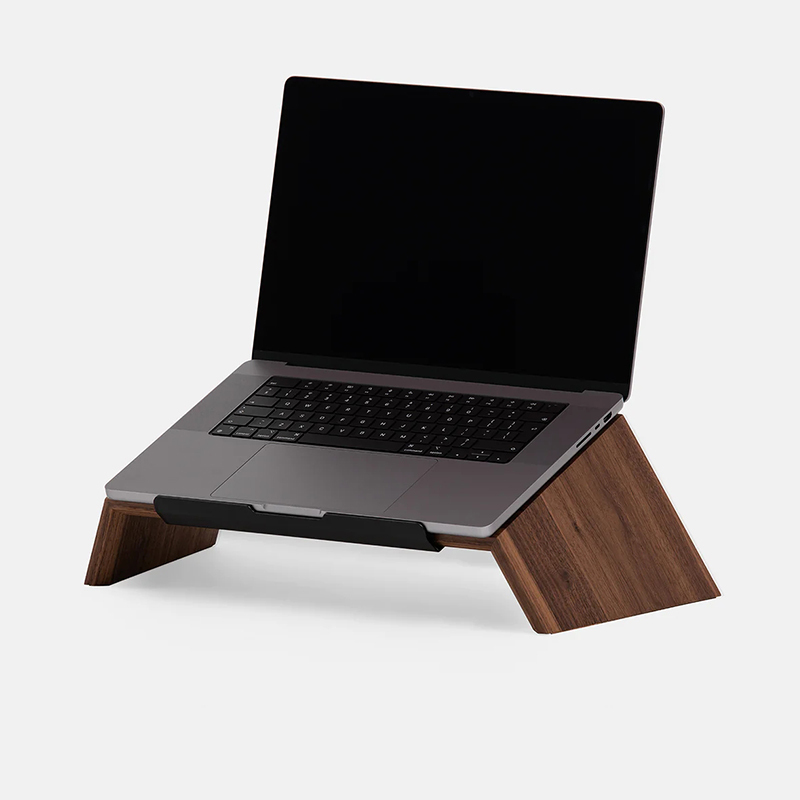 Moye North American Black Walnut Wood Desktop Laptop Stand, Widened and Elevated, with Adjustable Storage Moye North American Black Walnut Wood Desktop Laptop Stand, Widened and Elevated, with Adjustable Storage