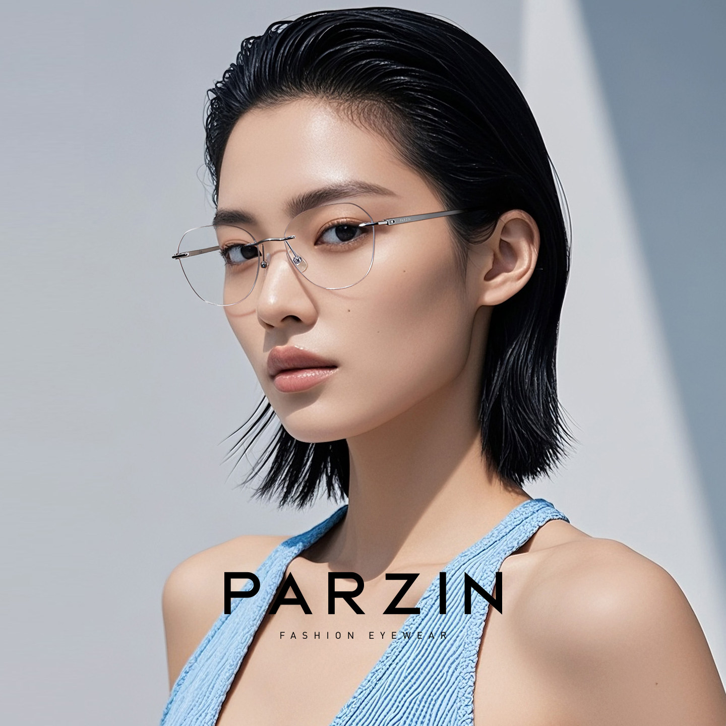 帕森无框眼镜男女25年新品轻盈舒适高智感近视可配防蓝光PZ62127