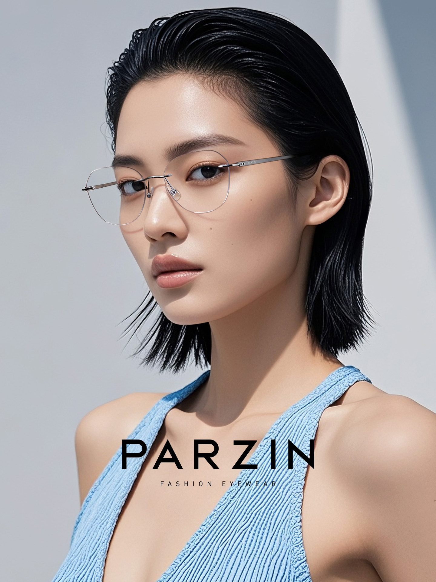 Parson Rimless Glasses for Men and Women, Lightweight, Comfortable, High-Sensitivity, Can Be Fitted with Prescription Lenses, Blue Light Blocking, Myopia Frame Pz62127