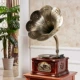 Ming 伶 110 máy ghi âm cổ điển máy ghi âm điện cơ sừng lớn cổ phòng khách retro trang trí thương hiệu máy ghi âm vinyl mới - Máy hát
