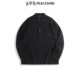 PEACEBIRD Men's Casual Sweater Shirt Jacket Fall Lapel Fashionable Textured Black Solid Color Sweater