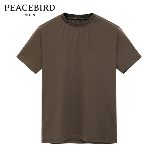 [Тот же стиль в торговых центрах] PEACEBIRD Мужская новинка 2020 года, повседневная мужская футболка из чистого хлопка с короткими рукавами B1DAA3E30