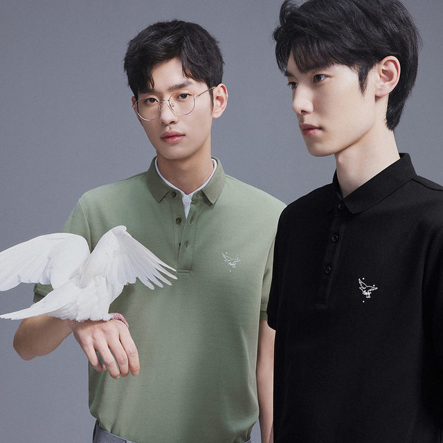 PEACEBIRD Men's embroidered Short Sleeve T-Shirt Paul Shirt Casual POLO Shirt 24 Summer Hot Sale