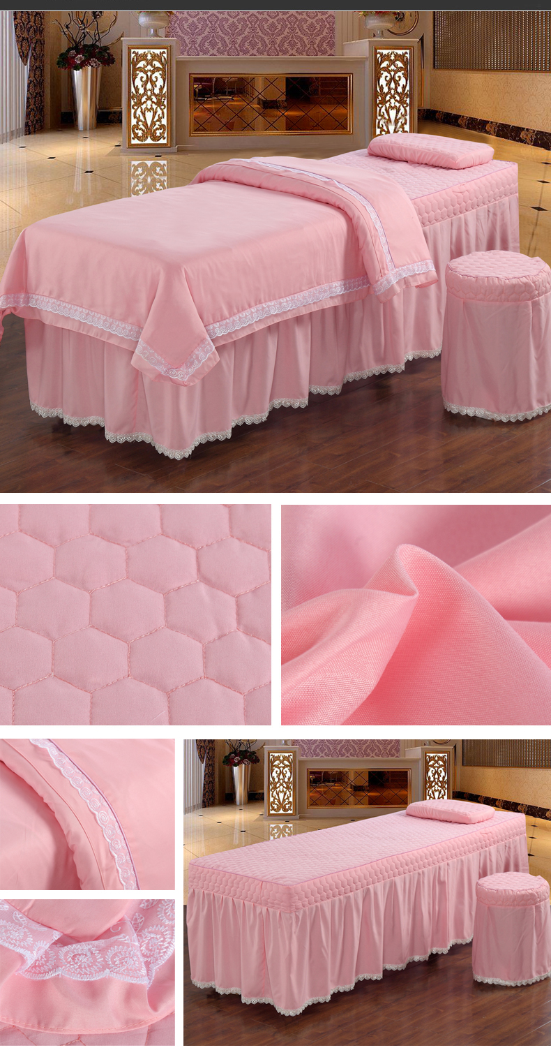 Beauty khăn trải giường gia đình bốn đơn giản vẻ đẹp spa thẩm mỹ viện massage trị liệu bedspread châu Âu màu tùy chỉnh rắn đầu vuông - Trang bị tấm mua khăn trải giường spa