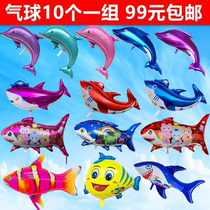 Cartoon late toy underwater world shark balloon big shark small sand fish stall square business dolphin