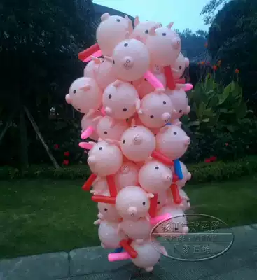 Leather goods flush air pig head stick children's inflatable toy PVC toy big promotion inflatable pig head stick