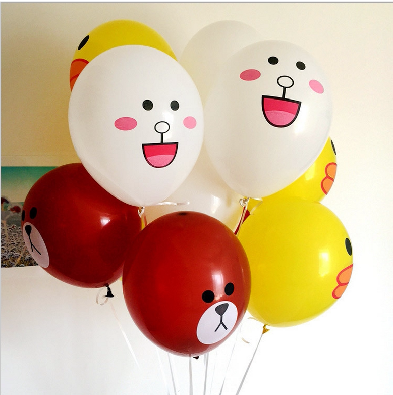 Latex various colored balls cartoon decoration party arrangement supplies rabbit bear duck