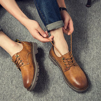 Autumn trendy shoes mens shoes Big Head shoes Martin boots British work shoes mens casual leather shoes winter cotton shoes short boots
