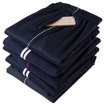 Autumn Winter Plus Thickened Athletic Pants High School Uniforms Pants Pure Cotton Men And Women Thick School Pants Deep Blue Cotton Pants Warm Pants