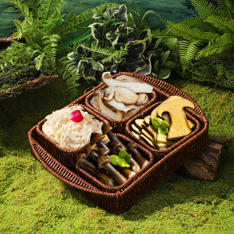 Mountain-Style Hot Pot with Wild Mushrooms, Green Mushrooms, Vegetable Platter, Hot Pot Restaurant Side Dishes, Creative Hot Pot Tableware