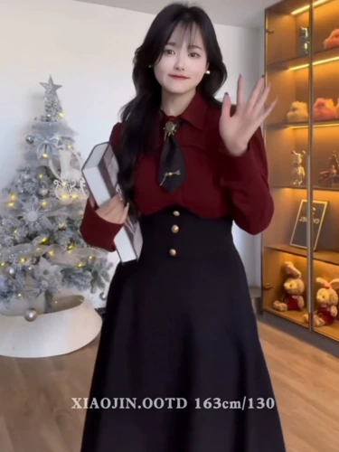 Демисезонный корсет, приталенная юбка в складку, большой размер, высокая талия, плиссированная юбка