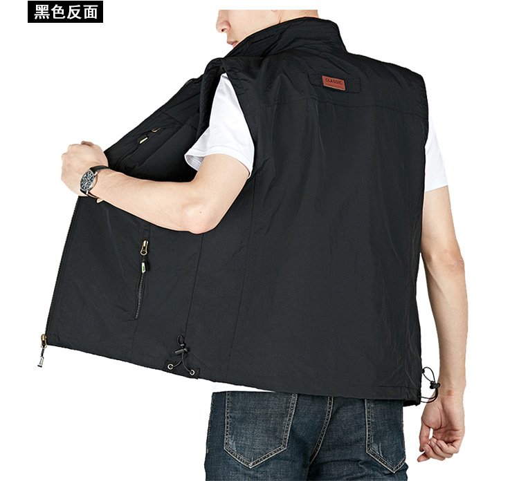 Nam giới chụp ảnh vest cá trung niên lỏng lẻo kích thước lớn ngoài trời bộ nhiều túi vest vest vest tùy chỉnh - Dệt kim Vest cardigan nam 