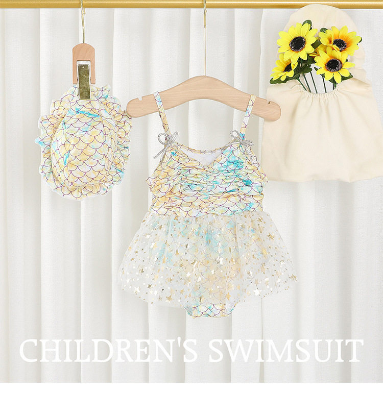 Купальный костюм / плавки 2023儿童沙滩泳衣宝宝公主小童可爱女童可爱泳装女童游泳衣夏装