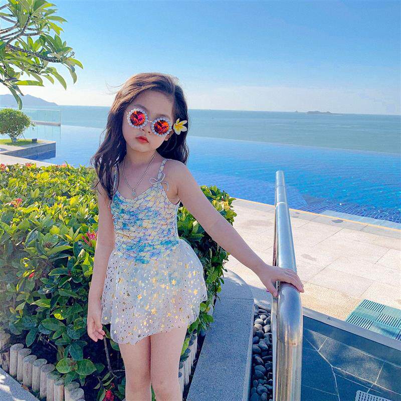 Купальный костюм / плавки 2023儿童沙滩泳衣宝宝公主小童可爱女童可爱泳装女童游泳衣夏装