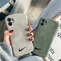 Retro Tide brand hook Apple 12pro phone case 11promax leather iPhone XSmax small waist mini soft shell 7 8plus leather plush mirror