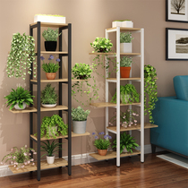 Flower rack Multi-storey indoor special price Modern simple balcony bedroom Wrought iron flower rack corner shelf Green dill