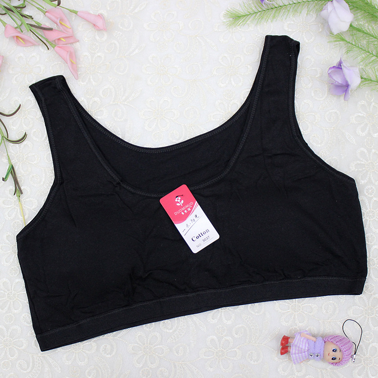 Học sinh trung học, nữ sinh, áo vest thể thao bằng vải cotton, thời kỳ phát triển, đồ lót XL, áo lót trẻ em ống rộng áo ngực