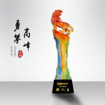 Creative High-end Glazed Trophy Custom Company Annual Meeting Excellent Employees Awards Crystal Resin Atmosphere Commemorative