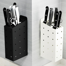 Wall-mounted non-perforated stainless steel knife holder kitchen knife chopping board chopping board storage rack tool supplies kitchen rack