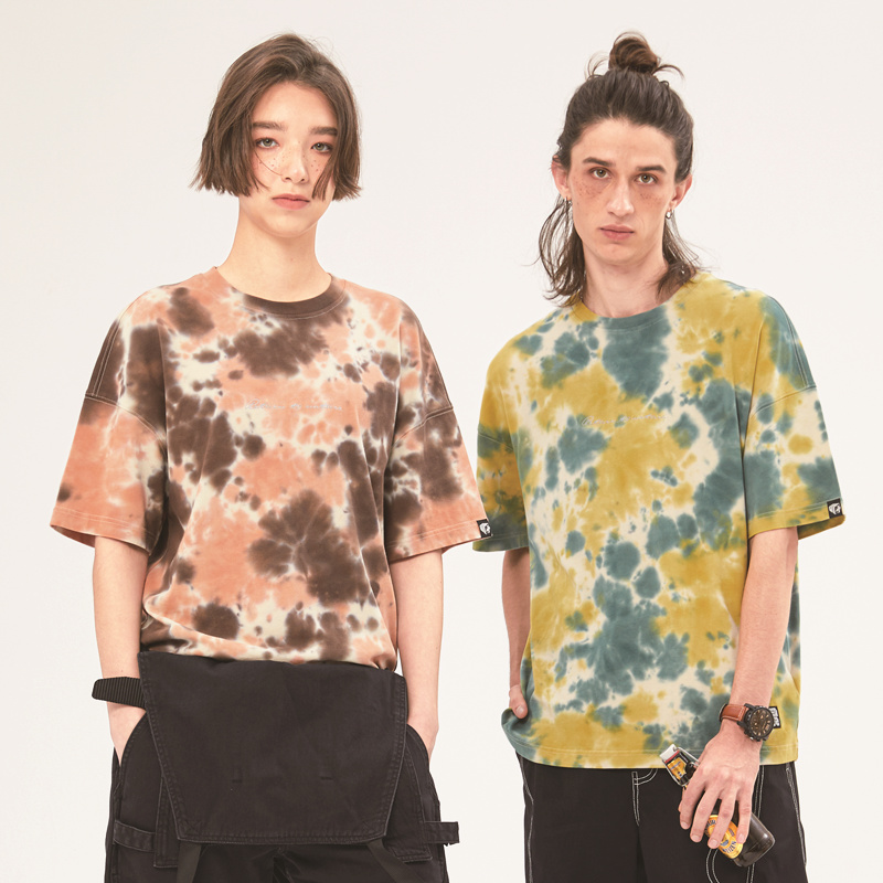 SCALER Sikéo outdoor 2021 Summer Fun for men and women Sports all-cotton Dyed Short Sleeve Round T-shirt F4022970-Taobao