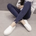 Cộng với phân bón XL phụ nữ bông tuyết eo cao giả quần denim Quần dài co giãn mặc ngoài quần legging béo mm chân quần quần bò nữ đẹp Cộng với kích thước quần áo