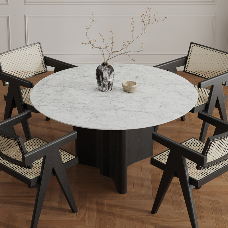 Natural White Marble Solid Wood Dining Table Round Carrara Luxury Stone Clubhouse Large Flat Round Dining Table 1.8m Natural White Marble Solid Wood Dining Table Round Carrara Luxury Stone Clubhouse Large Flat Round Dining Table 1.8m