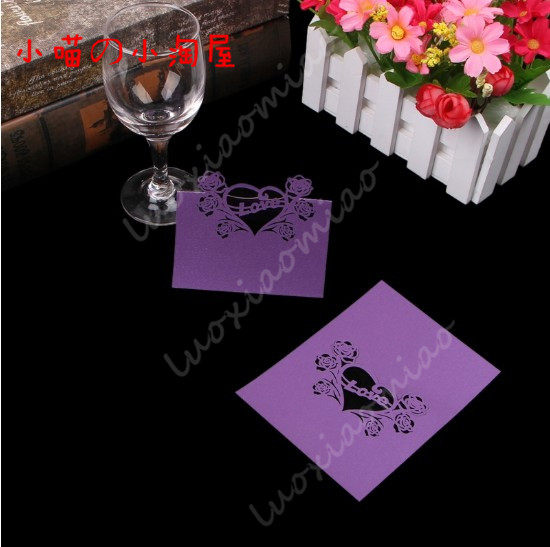 30 pieces of seat cards, wedding supplies, creative hollow love seat cards, sign-in desk cards, birthday party seat cards