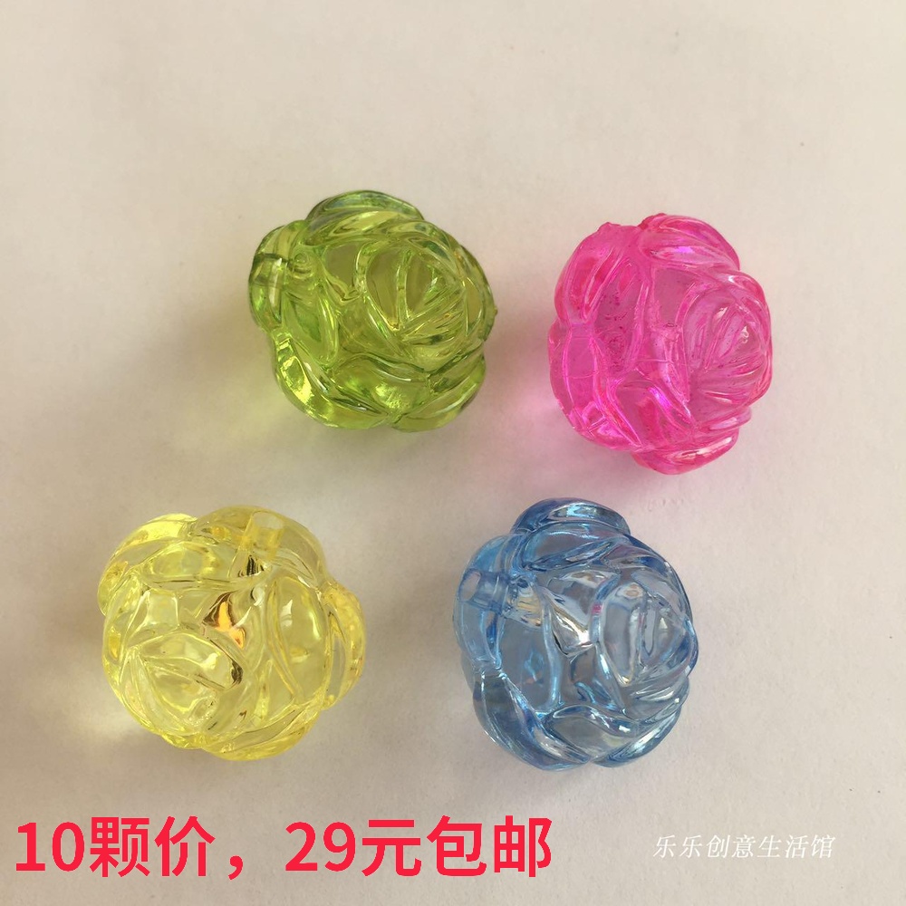 Children's colorful imitation crystal acrylic gemstone large rose beaded toy plastic hole DIY accessories
