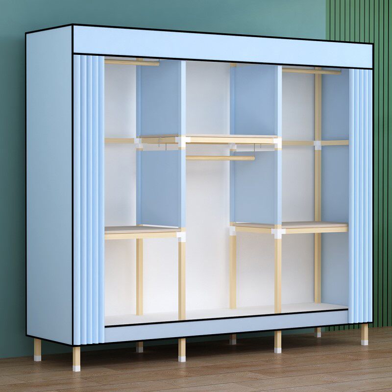 Wardrobe with curtain single head easy to assemble students put quilt burst simple home bedroom 2021 new solid wood