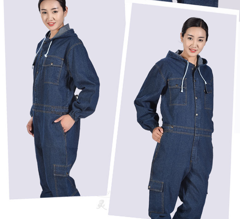 Cotton denim một mảnh quần yếm nam mặc quần áo kỹ thuật bảo hiểm lao động quần áo dịch vụ chống bụi tự động sửa chữa nhà máy dịch vụ hàn shop quần áo nam