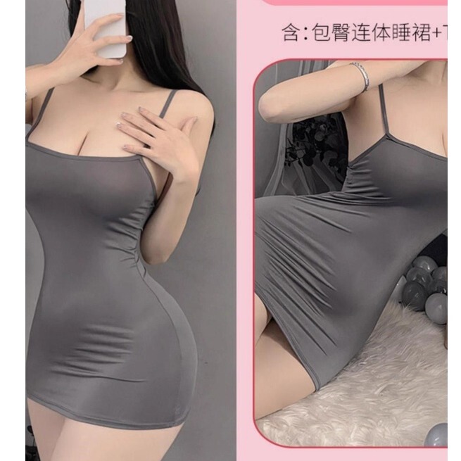 Plus Size 90kg Solid Color Ice Silk Spaghetti Strap Dress, Trendy Bodycon Tight-Fitting Sexy Mature Style Dress, Slim-Fitting Short Dress