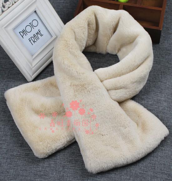 Hàn Quốc màu rắn sang trọng scarf khăn lông thỏ nam và nữ mùa đông Phiên bản Hàn Quốc của cổ áo lông thú giả màu trắng hoang dã áo cổ lông