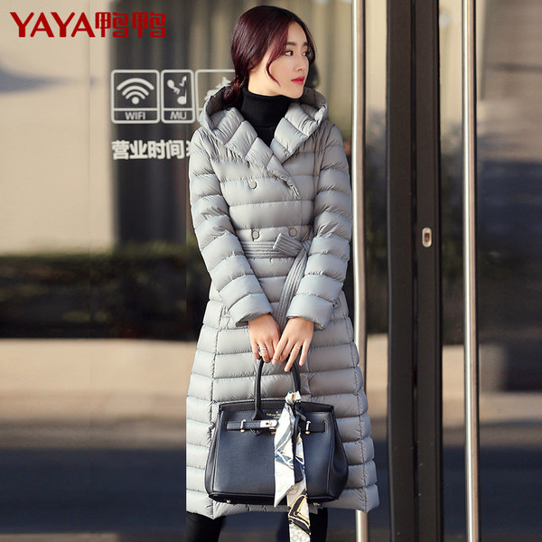 鸭鸭 长款连帽 女士羽绒服 优惠券折后￥299包邮（￥399-100）3色可选