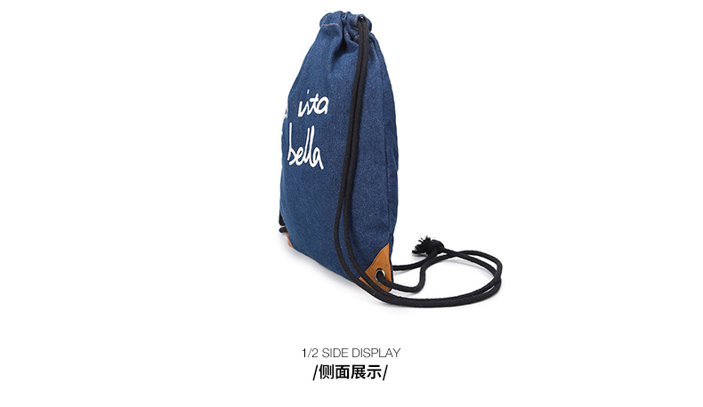 Ba lô denim Dây rút dây rút Sinh viên Ba lô Lady ngoài trời Thể dục Thể hình Túi đào tạo Túi leo núi balo công sở nữ