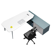 Rirong Office Nordic ins Wind Net Red Simple Modern Blue and White Office Tables and Chairs Combination Class Desk Manager Table JN