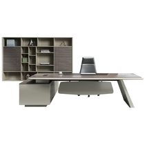 Rirong Office Furniture Thickened Panel Creative Italian Light Luxury Large Table Boss Table President's Desk JN