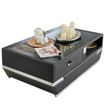 Rirong office furniture tempered glass veneer modern rectangular reception simple modern commercial tea table tea