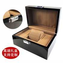 Black glossy painted wooden box watch packaging box high-end watch box single display custom watch case