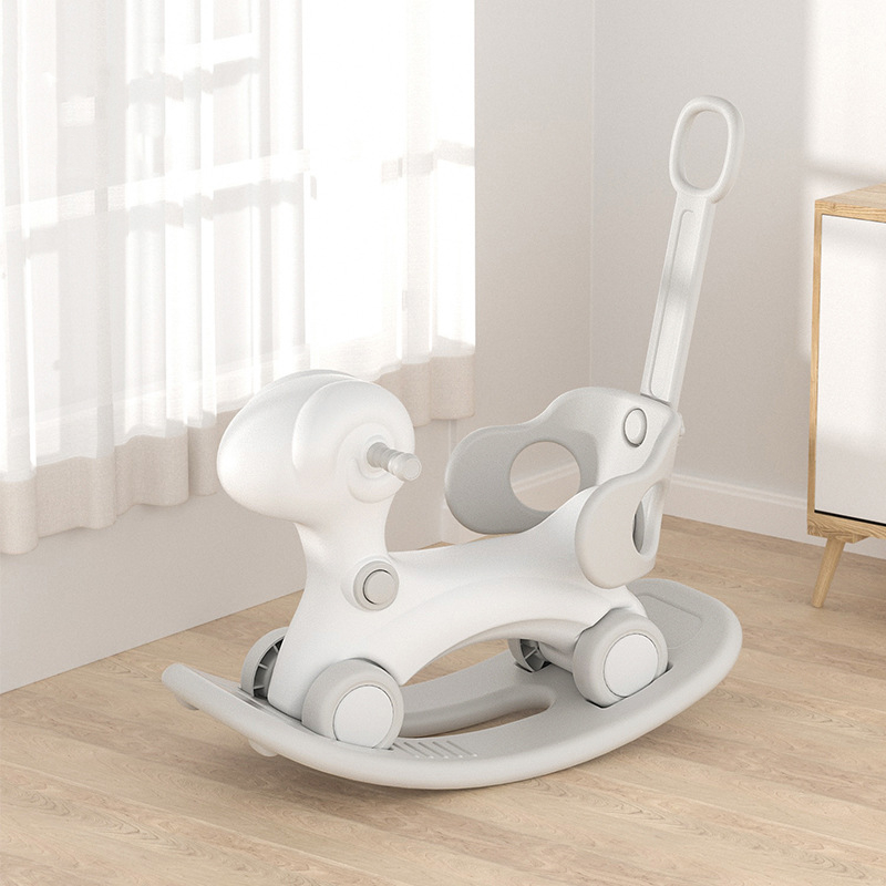 Children's rocking horse three-in-one family with a Trojan horse leaching car anti-fall 1-6 years old baby baby toy one-year-old gift