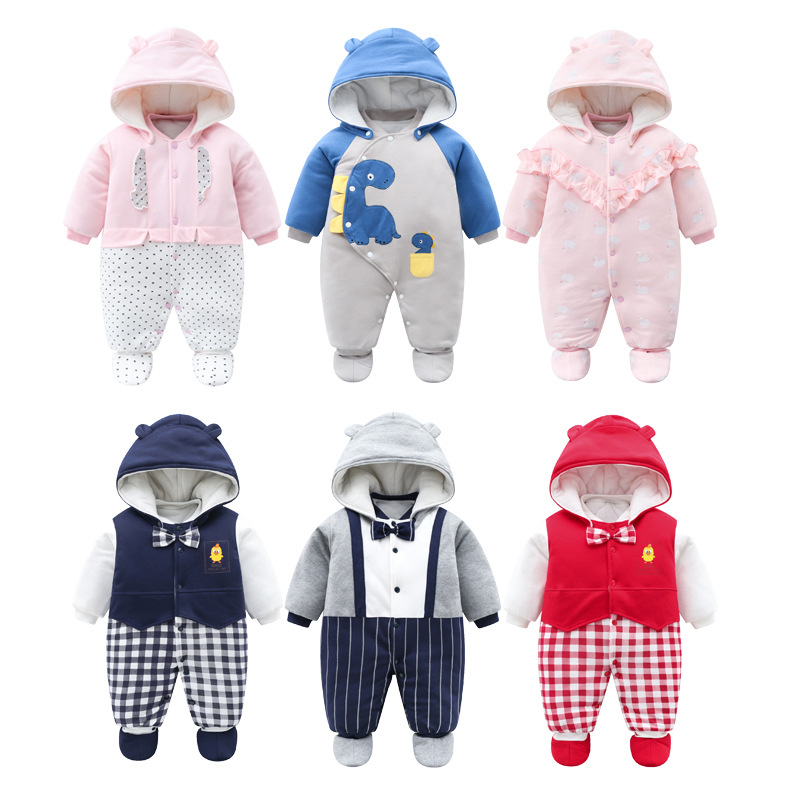 Baby jumpsuit newborn baby winter romper South Korea's new newborn romper down jacket warm cotton