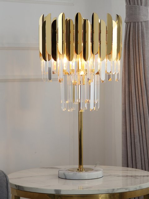 Postmodern Living Room Luxury Crystal Light Luxury Table Lamp Cozy Bedroom ins Floor Bedside Lamp Study Model Room
