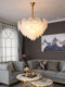 Postmodern Personalized Leaf Living Room Chandelier Scandinavian Accessible Luxury Lighting Creative Warm Romantic Bedroom Suction and Hanging Dual-Use Lamp